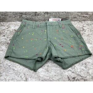 Sundry Paint splash Shorts Size 24 Moss Green NWT New Pink, Yellow Splash